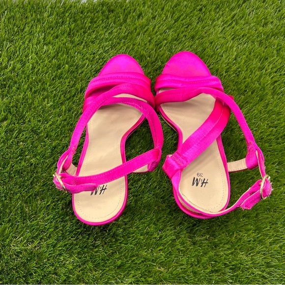 H&M Pink Strappy Sandals with Stiletto Heels Size 8 US 39 EU - Picture 7 of 9